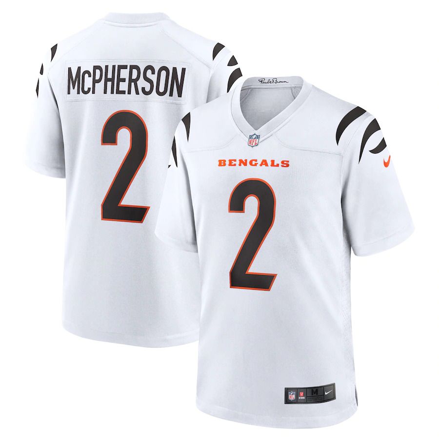Men Cincinnati Bengals #2 Evan McPherson Nike White Game Player NFL Jersey